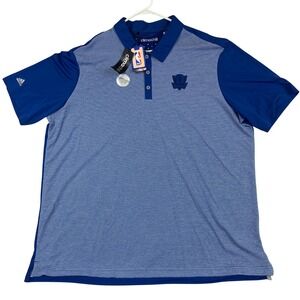 Adidas Dallas Mavericks NBA Climachill Polo Shirt Mens 2XL Blue AE4292 Striped